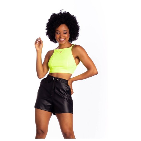 Short Cordão Corino Feminino Plus Size